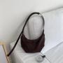 New Design Women Messenger Bag   Simple suede Half Moon Crossbody Bag   Fashion Leisure Shoulder Bag for women