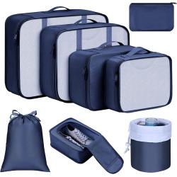 Gelory Factory Wholesale Hot Sell Foldable Suitcase Organizers Bag Travel Luggage Storage Packing Cubes 8pcs Set