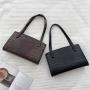 Custom Logo High Texture Handbags Simple Women's Shoulder Bag Fashion Retro Pu Leather Crocodile Print  Tote Bag