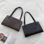 Custom Logo High Texture Handbags Simple Women's Shoulder Bag Fashion Retro Pu Leather Crocodile Print  Tote Bag