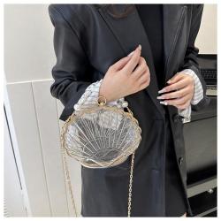 Summer creative personality pearl chain acrylic shell bag crossbody bag women chains shoulder bags sac main femm sac pochette femme