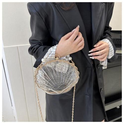 Summer creative personality pearl chain acrylic shell bag crossbody bag women chains shoulder bags sac main femm sac pochette femme