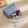 ZX021 Genuine Leather Men And Women Zipper Wallets Credit Card Key Coin Purse Mini Wallet Business Pouch Storage Pocket