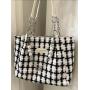 Bolsos New Fashion Ladies Tote Bag Pearl Chain Large Capacity Handbag Canvas Zipper Single Shoulder  Bag