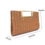 Summer Straw Plaited Casual Travel Clip Clutch Purse for Women Ladies Beach Handbag Clutch Chain Bag for Wedding Party Wholesale