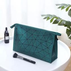 Argyle lattice PU Scrub Makeup Bag Wholesale portable travel Hand toiletry Bag storage Cosmetic bags