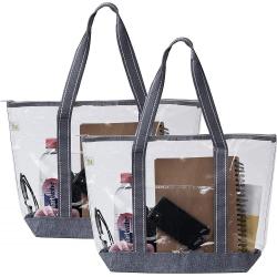 Gelory Professional Supplier Outdoor Waterproof Clear PVC Tote Bag Women Transparent PVC Sports Beach Handbags