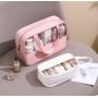 KBW446 New Transparent Handheld Cosmetic Toiletry Bag Fashion Waterproof Large-capacity Storage Bag Pvc Stitching Cosmetic Bag