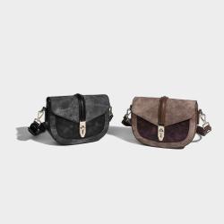 Autumn retro fashion texture crossbody shoulder saddle bags pu leather handbags for women luxury