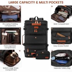 OEM 40L Vintage Canvas Rucksack Convertible Duffel Bag with Shoe Compartment for Men Women Carry On Travel Backpack For Hiking