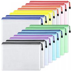 Gelory China Sale Multi-color Custom Mesh Zipper Pouch Document Bag Waterproof Zip File Folders