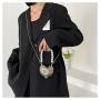 HR337 New Handheld Mini Metal Box Bag Fashion Style Magnetic Buckle Lipstick Bag Love Chain One Shoulder Crossbody Women's Bag