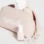 Custom Travel Makeup Bag for Women Portable Organizer Waterproof Purse with Gold Zipper Pink PU Leather Cosmetics Bag