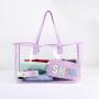 Wholesale 10 Colors Waterproof Transparent Shoulder Bag Women's Large Capacity Handbags Shopping Beach Bags Jelly Clear Tote Bag