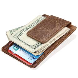 ZR681 Genuine Leather Men Card Holder RFID Wallet Coin Purse Small Vintage Wallets Blocking High Quality Wallet Customized logo
