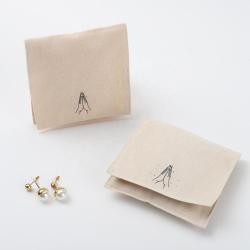 Custom Logo Printed Cotton Envelope Dust Gift Jewelry Bag Small Luxury Bracelet Necklace Jewelry Envelope Pouch
