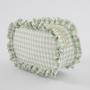 Custom Designer Low MOQ Zipper Eco Friendly Cotton Ruffle Gingham Coin Purses Cute Girls Bags For Children