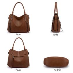 2022 Realer wholesale ladies shoulder bag Large waterproof casual gift Hobo bag Bucket Purses PU Leather 2pcs women handbags