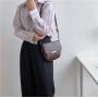 Korea Style New Fashion Trend Cross Bag Solid Color Simple Single Shoulder Bag Pu Retro Flip Small Square Little Black Bag