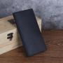 High Quality Vintage long leather wallets for men crazy horse leather bifold wallet Card Slots Bag Cash Clip Wallets For man