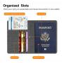 Passport Holder Travel Wallet Woven Polyester RFID Blocking PU Leather Card Case Cover