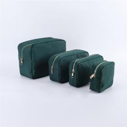 Keymay RTS Stock S M L XL 23 Colors Custom Logo Embroidery Patches Gold Zipper Makeup Travel Bag Cosmetic Bags Sets Make up Bag