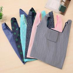 Wholesale Custom Polyester Reusable Eco-Friendly Grocery Carry Bags Foldable Shopping Bags
