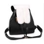 Cute designer fur rabbit  ears women leather drawstring backpack custom design fur backpack