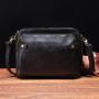 Customized Men's Leather Shoulder Crossbody Bag Three Layers High-Capacity Leather Sling Bag