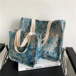 Wholesale Fashionable Student Canvas Small Handbag Women Custom Printed Tote Bag