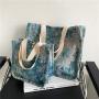 Wholesale Fashionable Student Canvas Small Handbag Women Custom Printed Tote Bag