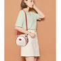 ZR696 Women Bags Cherry Fashion PU Leather Girl Lovely Small Square Bag Simple Zipper Shoulder Crossbody Phone Bag Female Party
