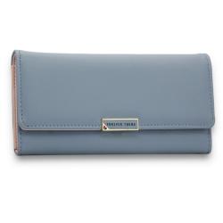 Cheap Fashion Korean Style Tri-fold Long PU women's small  Leather Coins Holder Wallet