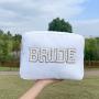Low MOQ Stock Nylon Chenille Patches Waterproof Zipper Toiletry Carry Pouch Portable Makeup Organizer Bag Cosmetic Bag