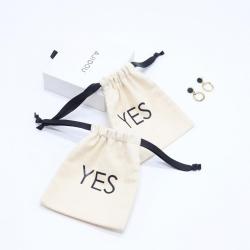 12 Oz Thick Canvas Drawstring Perfume Essential Oil Packaging Pouch Small Beige Cotton Gift Jewelry Bag