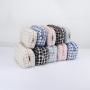 Keymay RTS Girls Cute Small Portable Cosmetic Storage Zipper Fabric Pouch Fall Winter Plaid Makeup Bag Tweed Cosmetic Bag Women