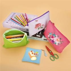 Gelory Multi-Purpose Travel Toiletry Bag Pen Pencil Case Canvas Cosmetic Stationery Pencil Pouch Bag With Zipper