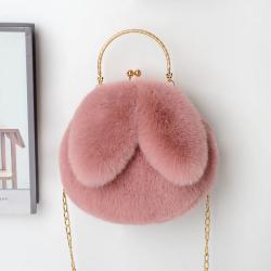 Custom plush Tote bag rabbit cute shape design decorative storage shopping niche design plus logo zipper bag