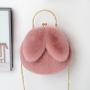 Custom plush Tote bag rabbit cute shape design decorative storage shopping niche design plus logo zipper bag