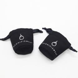 Wholesale Black Round Bottom Cotton Cosmetic Pouch Bottle Linen Makeup Drawstring Cosmetic Bag