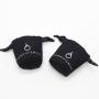 Wholesale Black Round Bottom Cotton Cosmetic Pouch Bottle Linen Makeup Drawstring Cosmetic Bag