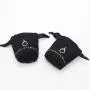 Wholesale Black Round Bottom Cotton Cosmetic Pouch Bottle Linen Makeup Drawstring Cosmetic Bag