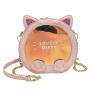 Lovely cat design chain girls shoulder leather crossbody bag customized holographic Ita bag
