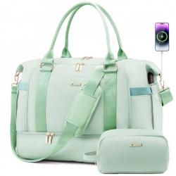 LOVEVOOK Travel Luggage Duffel Bag with USB Port Carry on Weekender Bags with Shoe Compartment Toiletry Purse Gym Bag for Women