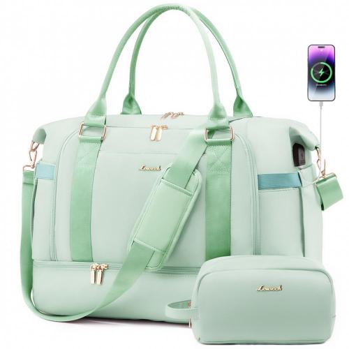 LOVEVOOK Travel Luggage Duffel Bag with USB Port Carry on Weekender Bags with Shoe Compartment Toiletry Purse Gym Bag for Women