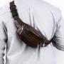 Genuine leather men's sports portable multi compartment cowhide waist bag