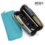 Designer women's long wallet RFID women slim wallet zipper leather long wallet for ladies