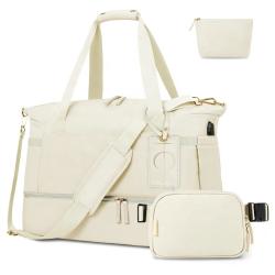 Travel Duffel Bag Sports Tote Gym Bag Shoulder Weekender Overnight Bag for Women