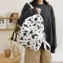 ZR187 2023 Korean Version Of Harajuku Sen Series Girls' Nylon Backpack Versatile Ins Super Fire Cow Pattern Backpack
