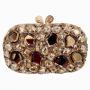 New diamond-encrusted hollowed-out diamond women's bag glass stone clutch bags golden evening bag in stock
